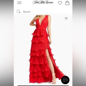 COPY - NWT Mac Duggal Deep V Tiered Gown